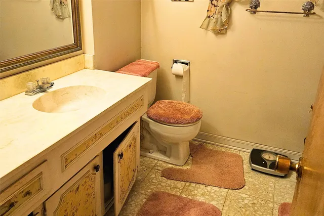a bathroom with a sink and a toilet