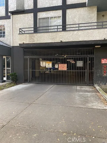 a view of a building with a street