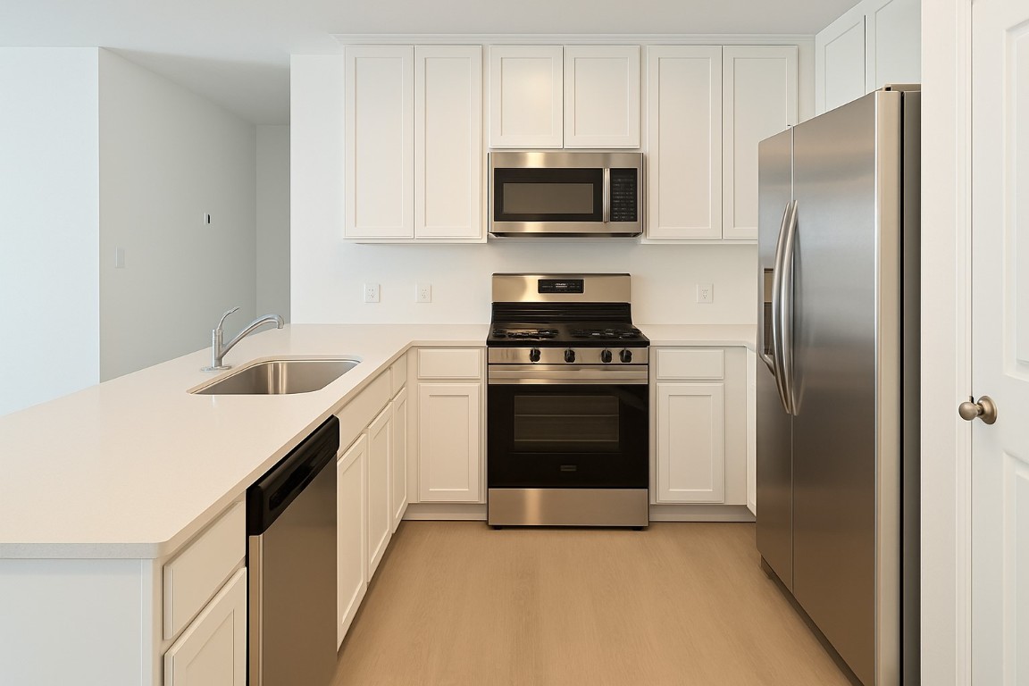 461 Whoopers Loop Uhland, TX 78640 - Photo 3 of 12 a kitchen with a stove microwave and refrigerator