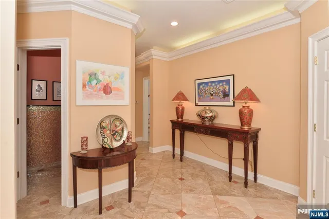 a view of a hallway with elevator