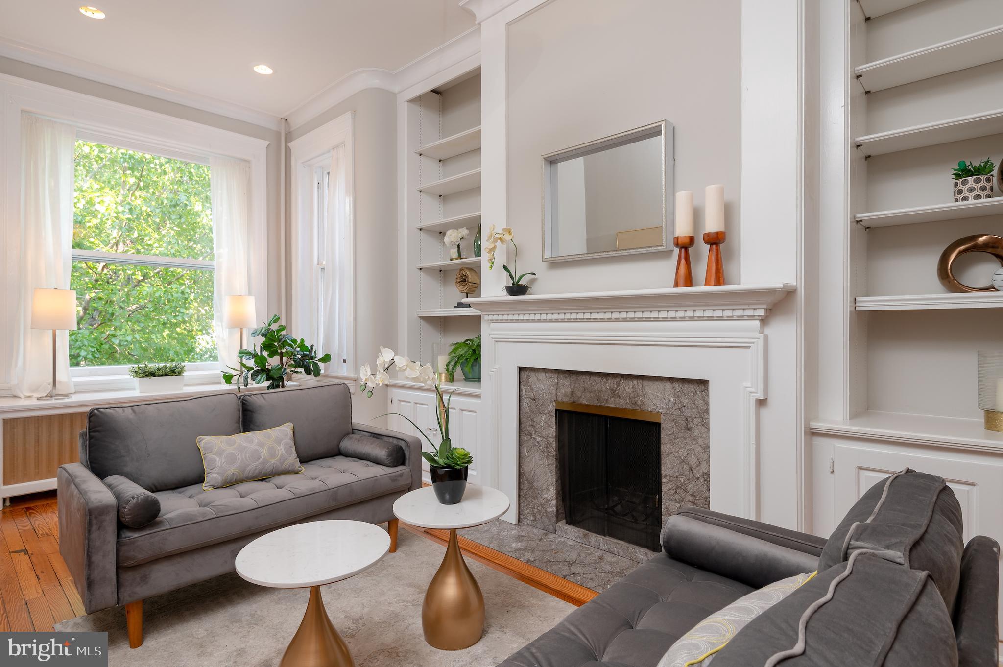 721 A Street Southeast Washington, DC 20003 - Photo 3 of 46 Living room with built-ins