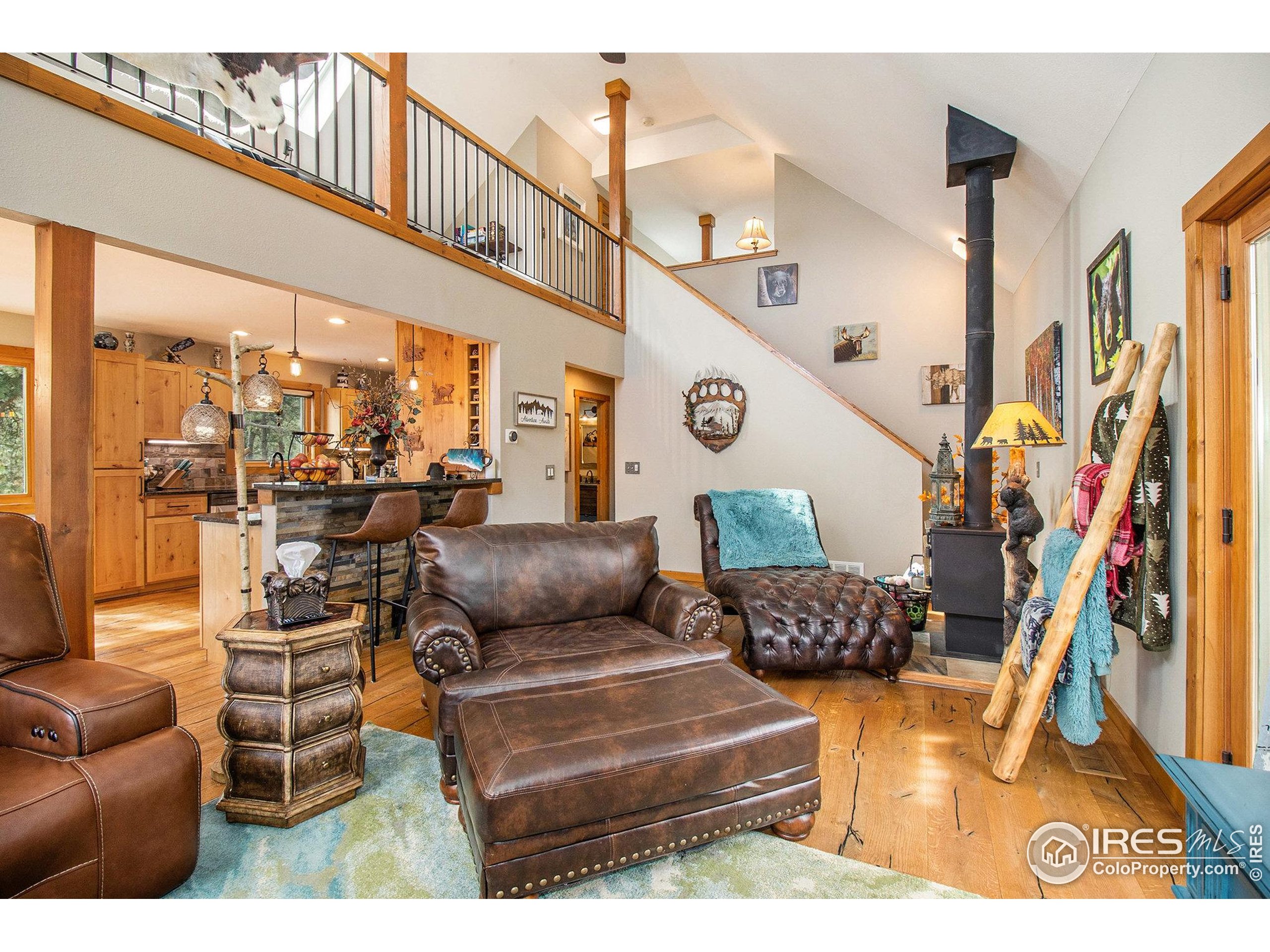 270 Choctaw Road Lyons, CO 80540 - Photo 8 of 26 a living room with furniture a rug and white walls