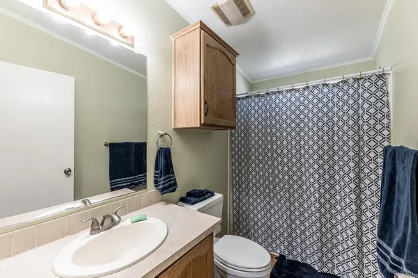 a bathroom with a sink toilet and mirror