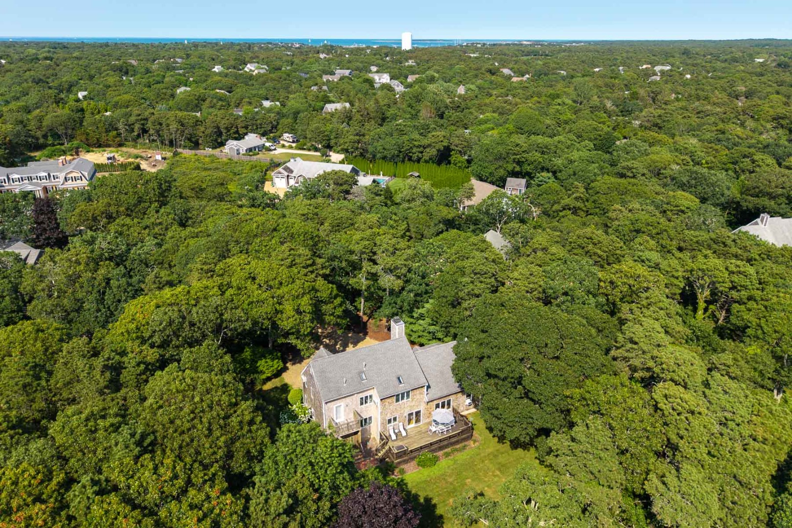 12 Duarte Circle Edgartown, MA 02539 - Photo 38 of 43 an aerial view of a house with a yard