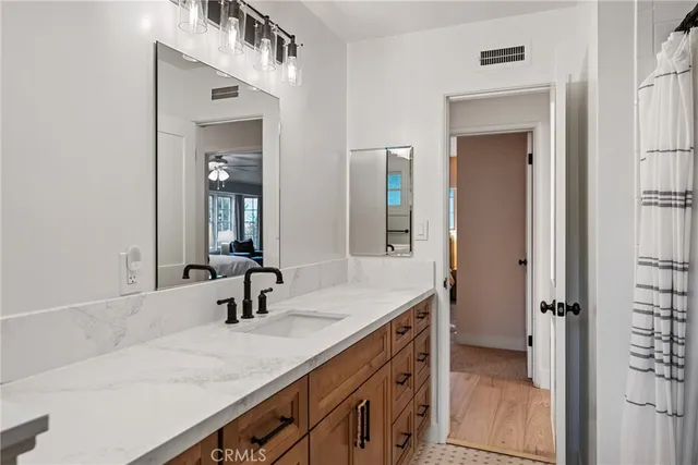 a view of a swimming pool with a yard