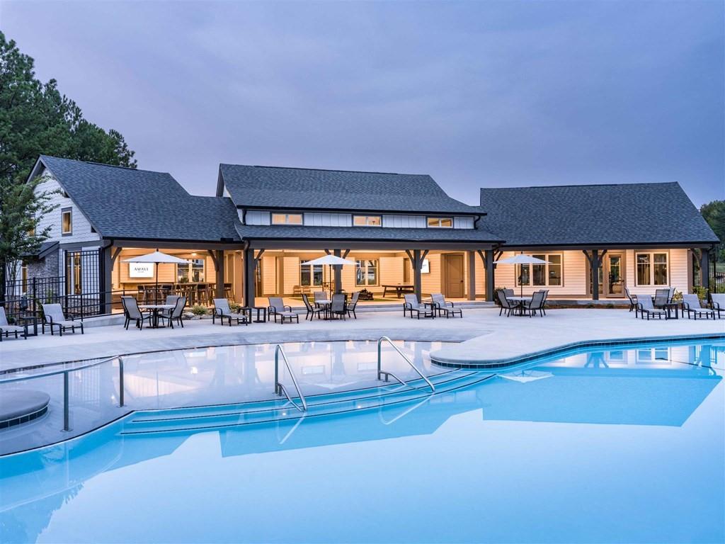 133 Pyramid Lane, Unit THC1 Hoschton, GA 30548 - Photo 12 of 20 a view of a house with swimming pool and sitting area