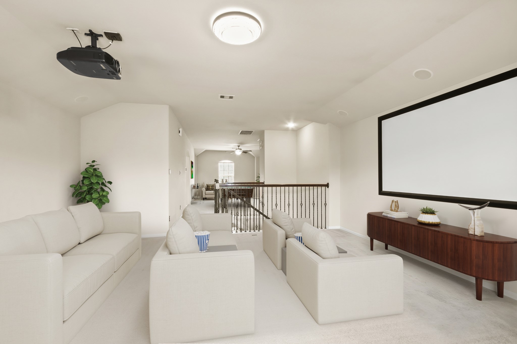 25407 Terrain Park Drive Spring, TX 77373 - Photo 29 of 33 Virtually Staged: Spacious and versatile, this home theater offers the ideal blend of comfort, technology, and entertainment for family and guests.