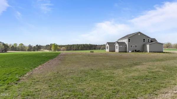 a view of big yard with large trees