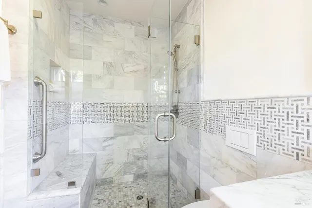 a bathroom with a shower