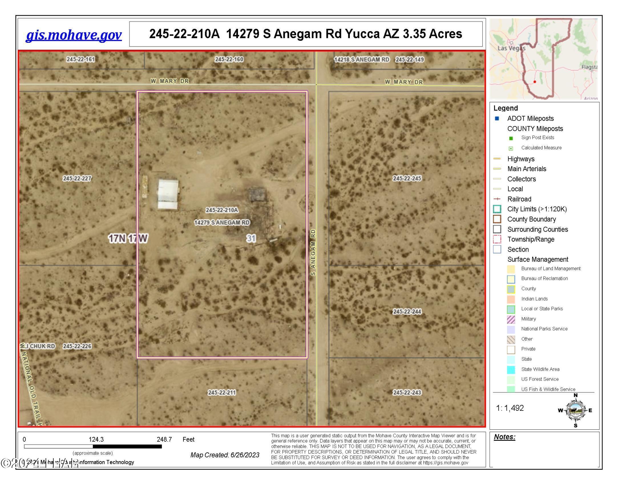 14279 Anegam Road Yucca, AZ 86438 - Photo 11 of 35 245.22.210A Map photo