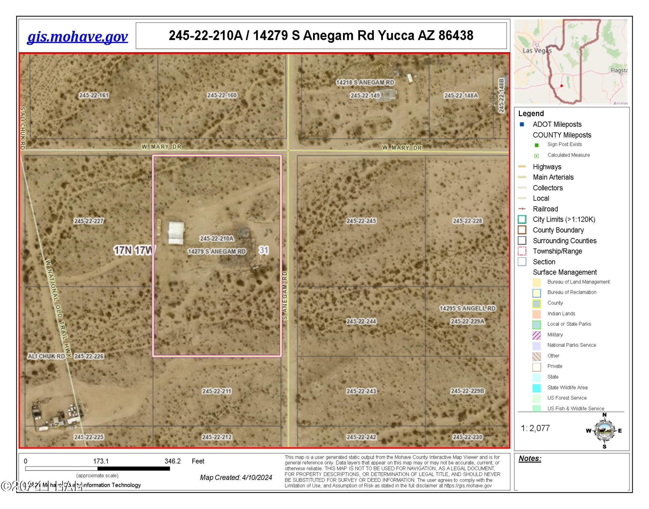 14279 Anegam Road Yucca, AZ 86438 - Photo 12 of 35 245.22.210A Map photo 2
