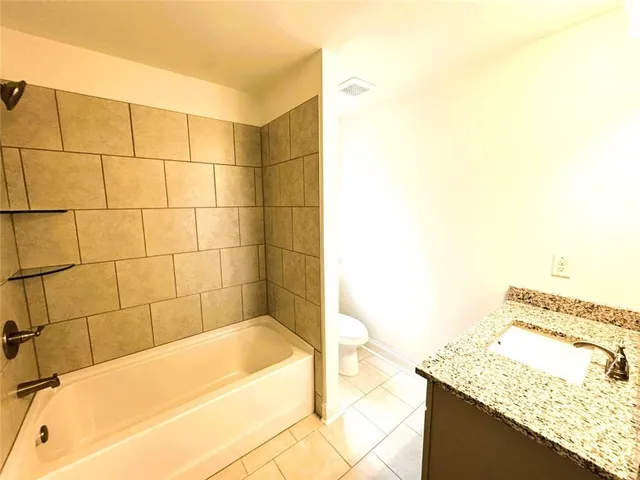 a bathroom with a bathtub