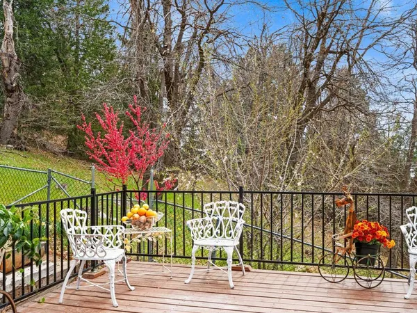 a outdoor view with a seating space