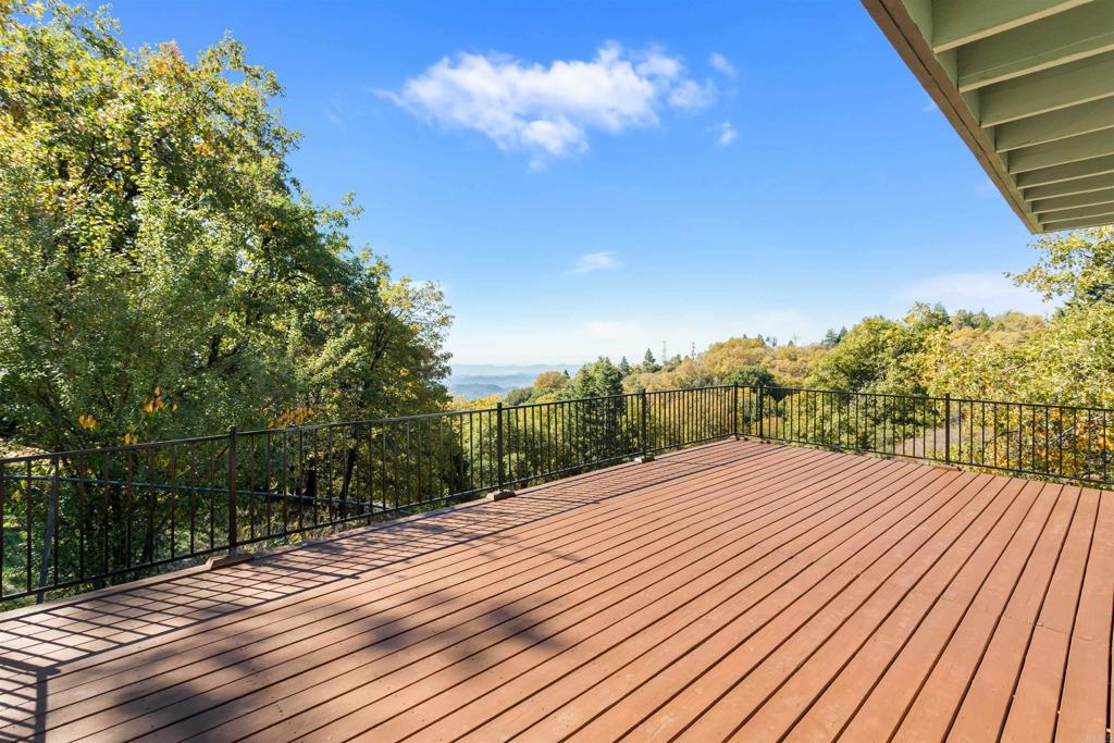 22209 Crestline Road Palomar Mountain, CA 92060 - Photo 28 of 51 a view of balcony with wooden floor and fence