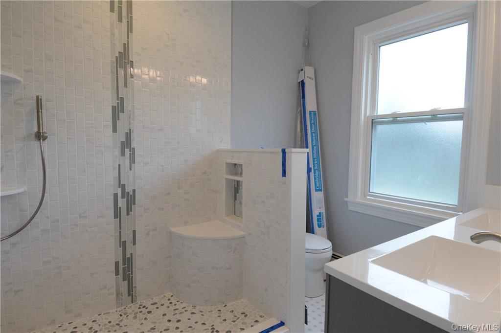 53 Dewitt Avenue, Unit 2 Bronxville, NY 10708 - Photo 12 of 19 a bathroom with a granite countertop sink a toilet and shower