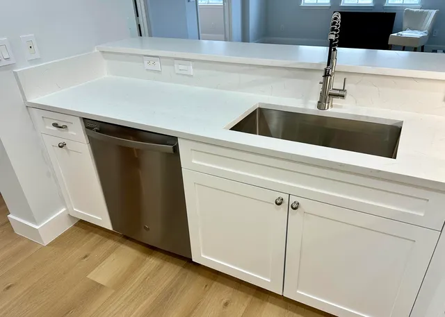 a close view of sink and tap