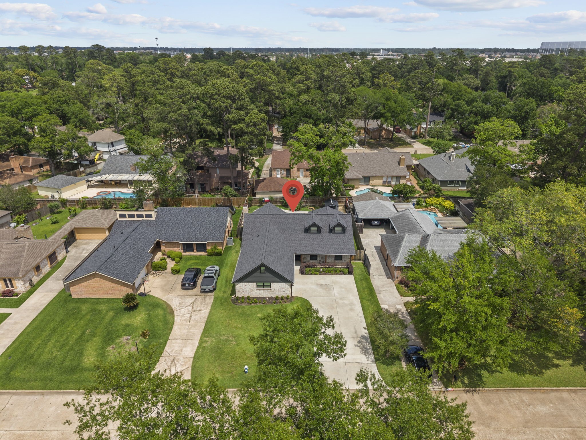 19602 Dianeshire Drive Spring, TX 77388 - Photo 18 of 37 an aerial view of a house with a yard