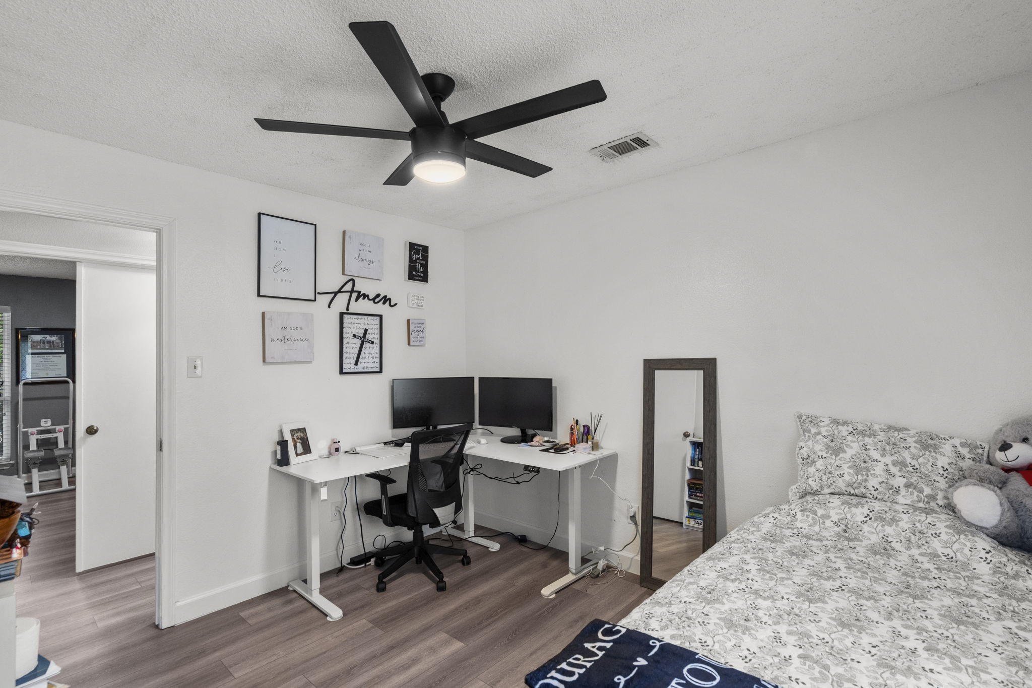 19602 Dianeshire Drive Spring, TX 77388 - Photo 30 of 37 Bright bedroom with sleek ceiling fan.