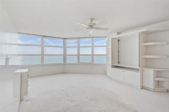 a view of a lake with a big room