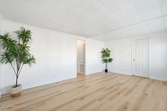 a view of a wooden door