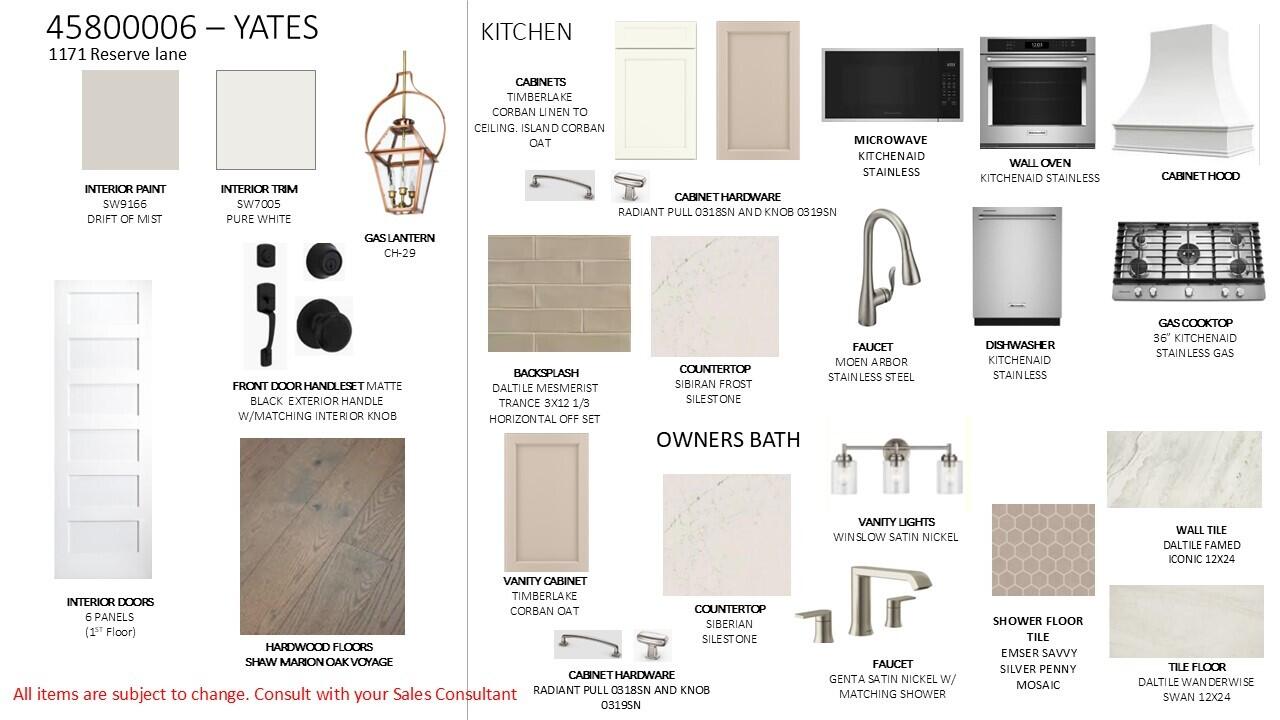 1171 Reserve Lane Awendaw, SC 29429 - Photo 4 of 42 1171 Reserve SHOWCASE DESIGN BOARD -