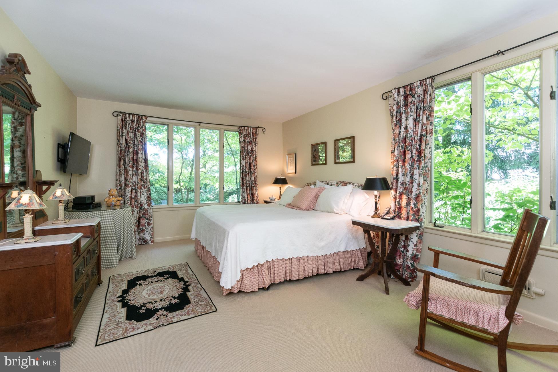 30 Russell Road Princeton, NJ 08540 - Photo 12 of 26 Master bedroom with views of side yard and pool