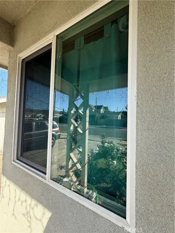 a view of a glass door