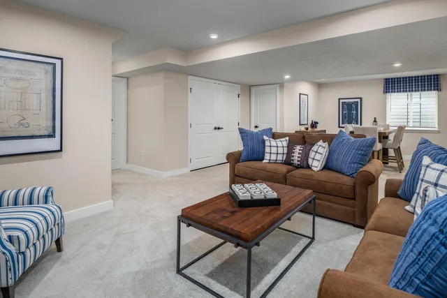 a living room with furniture