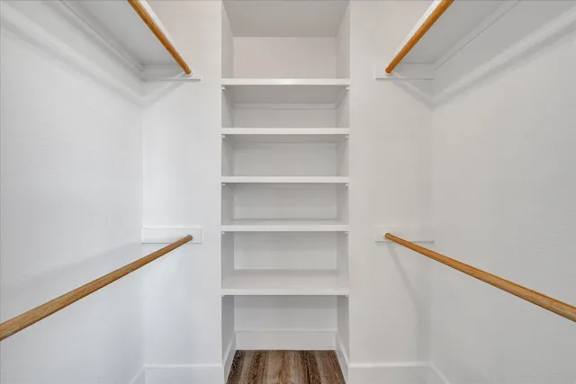 a view of a hallway with shelf