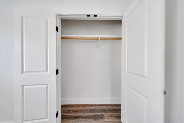 a close view of closet