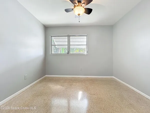 an empty room with a window