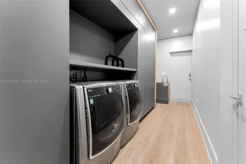 a view of a storage and utility room in a house