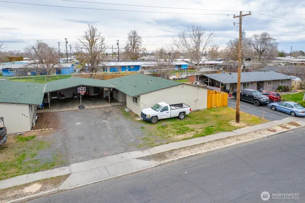 a view of a swimming pool and outdoor space