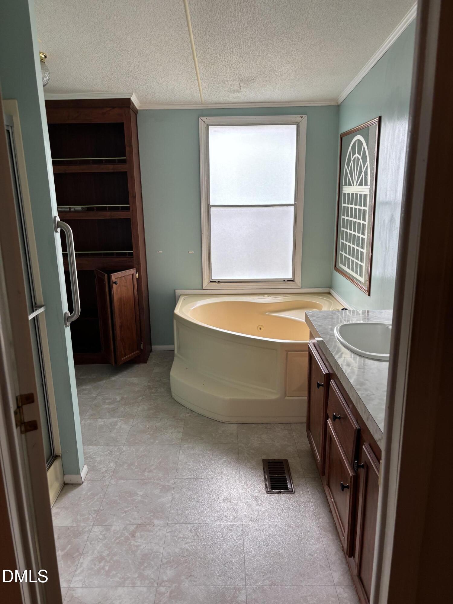 762 Shocco Springs Road Warrenton, NC 27589 - Photo 11 of 24 a bathroom with a tub sink a window and a mirror