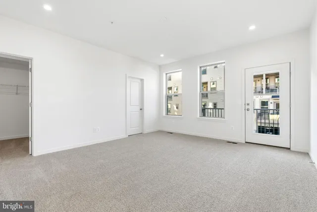 an empty room with an entryway