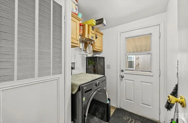 a utility room with a window