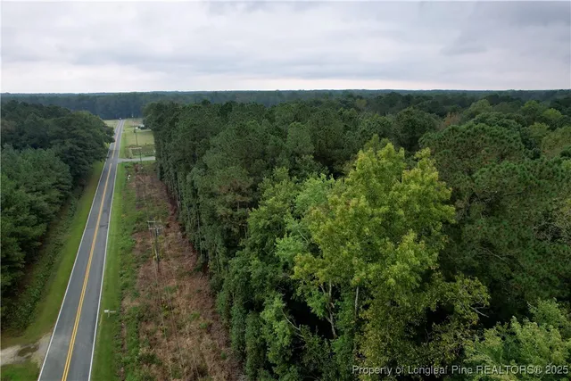 a view of a big yard with green space