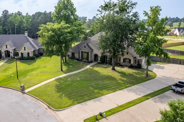 an aerial view of a house
