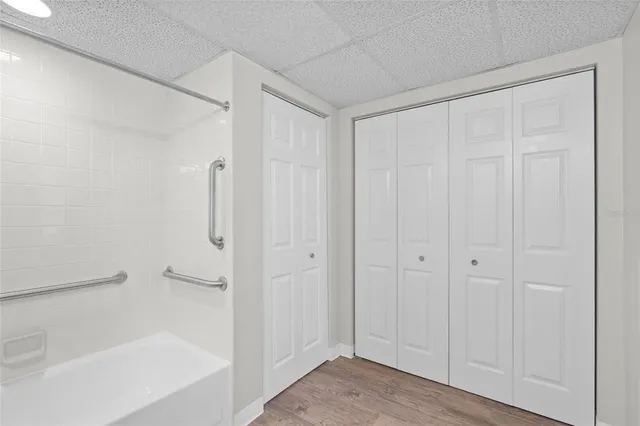 a bathroom with a shower