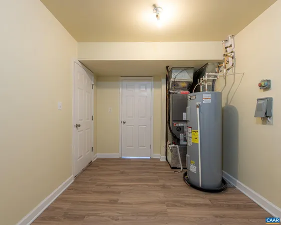 a porch with seating space