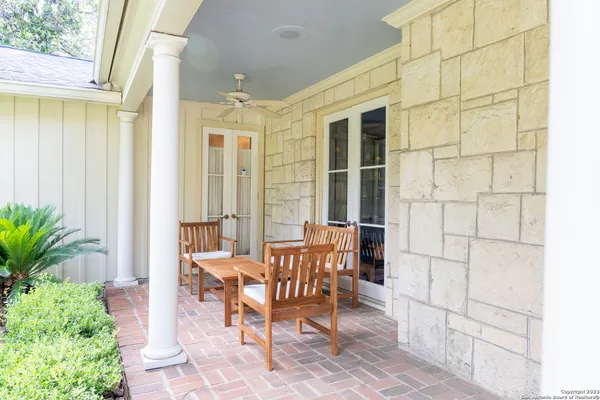 a outdoor space with furniture