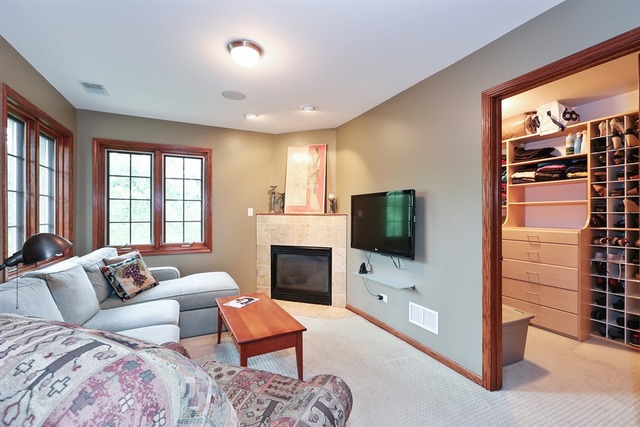 9032 Wolf Road Willow Springs, IL 60527 - Photo 13 of 25 a living room with furniture a flat screen tv and a fireplace