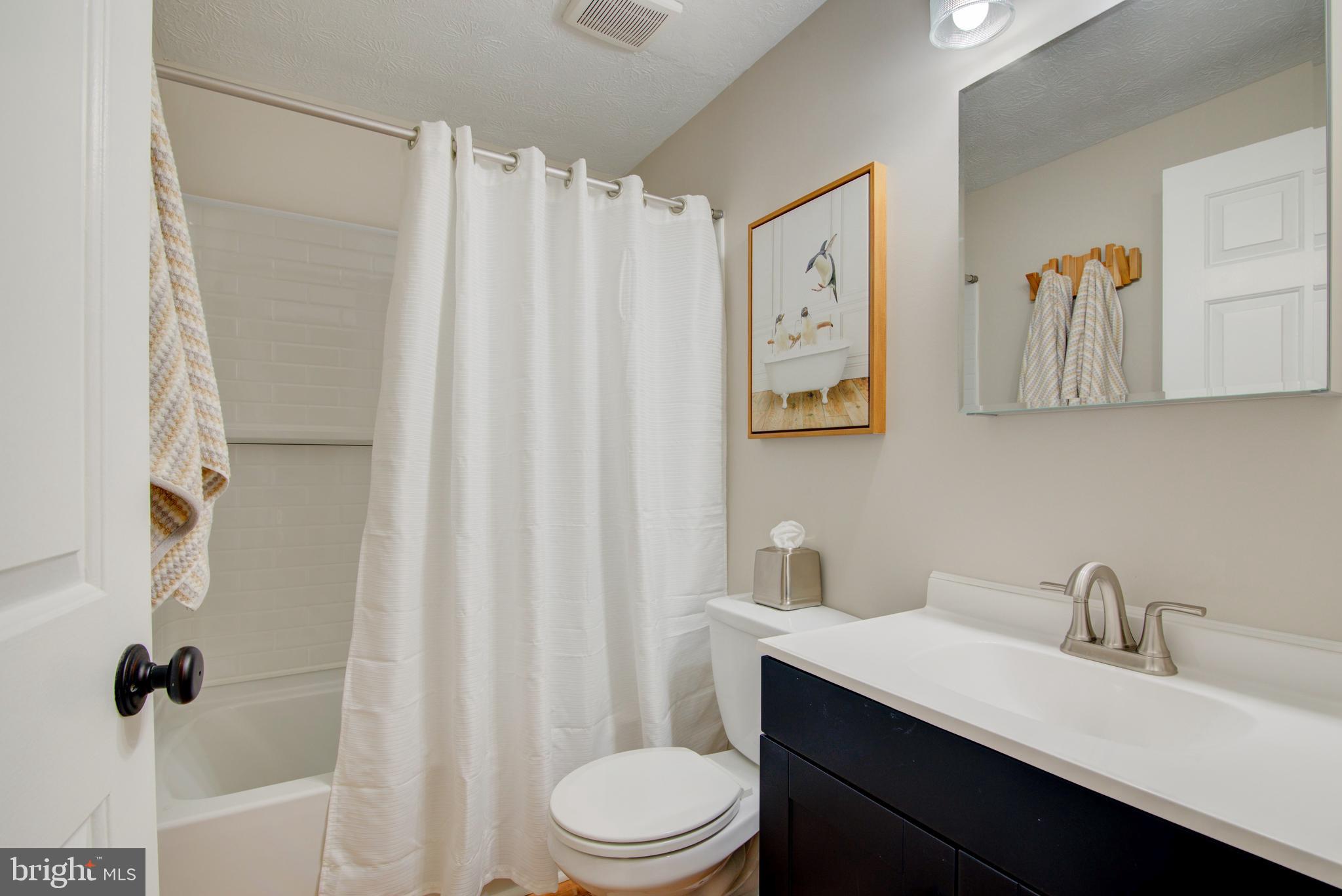 1551 Poplar Grove Drive Reston, VA 20194 - Photo 15 of 24 a bathroom with a sink a toilet and shower curtain