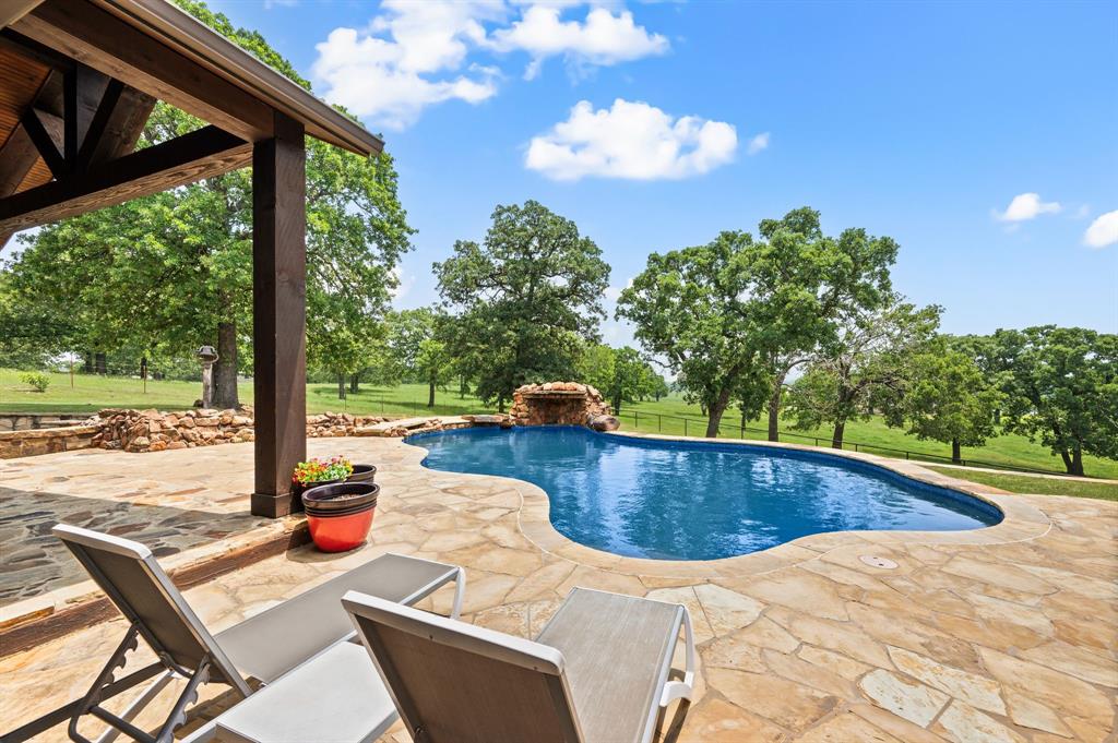 248 Howard Road Valley View, TX 76272 - Photo 31 of 40 a view of a swimming pool with a patio