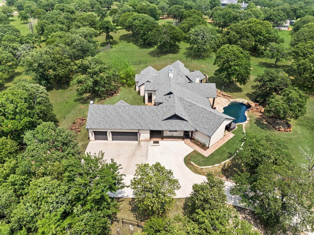 248 Howard Road Valley View, TX 76272 - Photo 6 of 40 an aerial view of a house with yard swimming pool and outdoor seating
