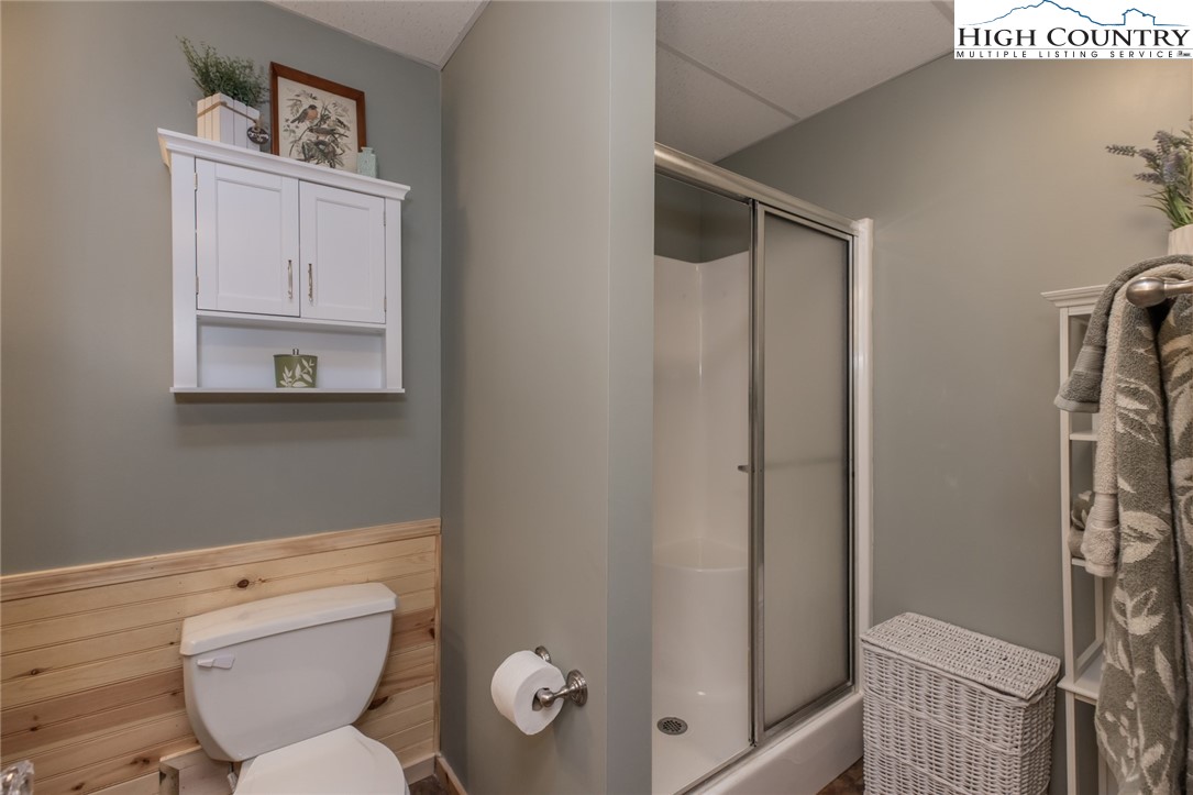 899 Bobcat Mountain Road Purlear, NC 28665 - Photo 48 of 50 a bathroom with a toilet and a shower