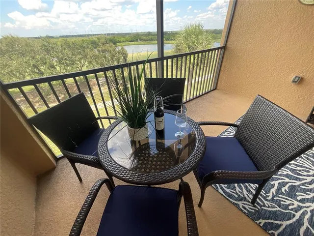 a view of a city from a balcony