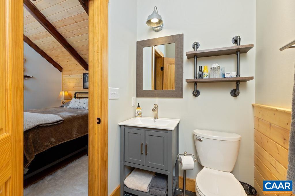 134 Squirrel Tree Lane Roseland, VA 22967 - Photo 34 of 40 a bathroom with a toilet sink and mirror