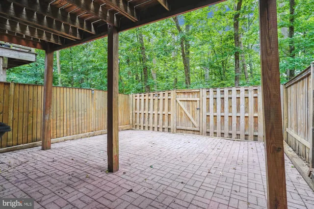 a view of a backyard with a large trees
