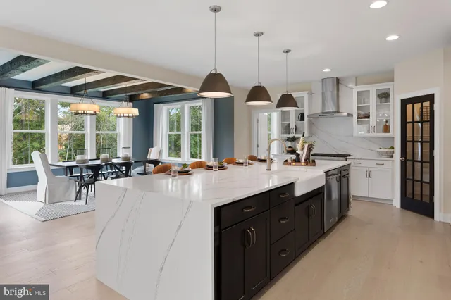 a kitchen with lots of counter top space